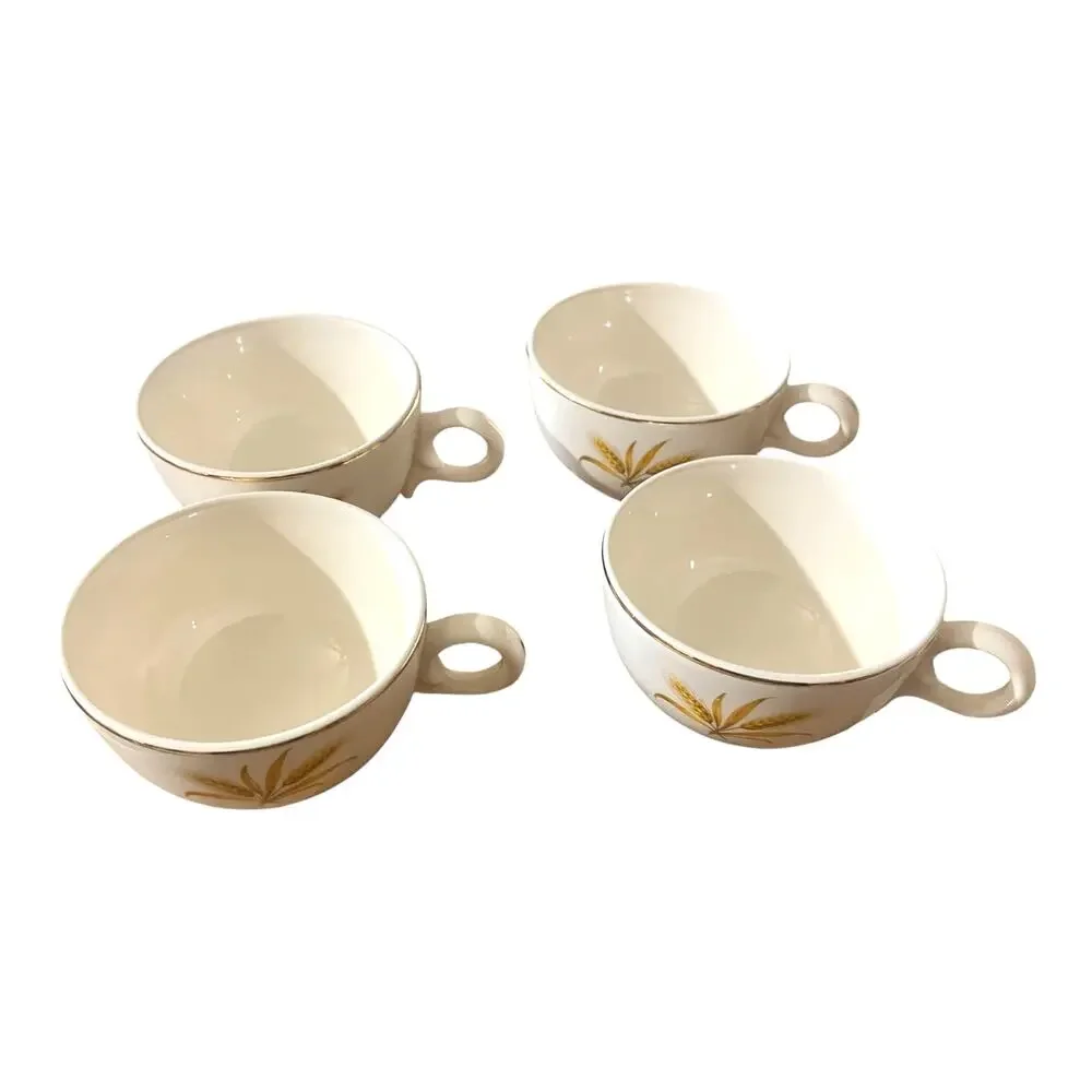 Vintage Homer Laughlin 22K Gold Trim Golden Wheat Dinnerware Set 19 pieces